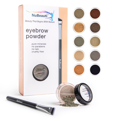 Mineral Eyebrow Powder Angled Brush Warm Blonde NuBeauti